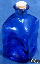 08 BOTELLA CUADRADA AZUL COBALTO